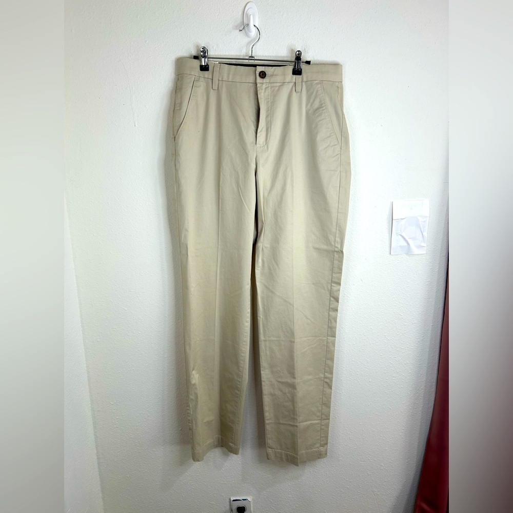Dockers Workday Khaki Straight Fit Lightweight Pants 32x34 Beige Flat Front New